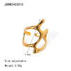 Wholesale Exaggerated Irregular Stainless Steel Ring With Geometric Design And Electroplating For Unisex