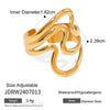 Wholesale Exaggerated Irregular Stainless Steel Ring With Geometric Design And Electroplating For Unisex