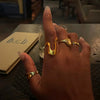 Wholesale Exaggerated Irregular Stainless Steel Ring With Geometric Design And Electroplating For Unisex
