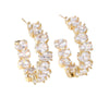 Wholesale Exaggerated Irregular Zircon Earrings Copper Geometric Style For Women