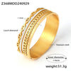 Wholesale Exaggerated Light Luxury Titanium Steel Bracelet With Japanese Buckle And Sticky Drill Electroplated 18K Gold Colorfree