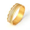Wholesale Exaggerated Light Luxury Titanium Steel Bracelet With Japanese Buckle And Sticky Drill Electroplated 18K Gold Colorfree