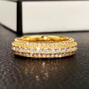 Wholesale Exaggerated Luxury Unisex Ring Copper Plated White Gold Inlaid Zircon Geometric Jewelry
