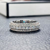 Wholesale Exaggerated Luxury Unisex Ring Copper Plated White Gold Inlaid Zircon Geometric Jewelry