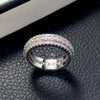 Wholesale Exaggerated Luxury Unisex Ring Copper Plated White Gold Inlaid Zircon Geometric Jewelry
