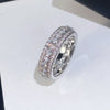 Wholesale Exaggerated Luxury Unisex Ring Copper Plated White Gold Inlaid Zircon Geometric Jewelry