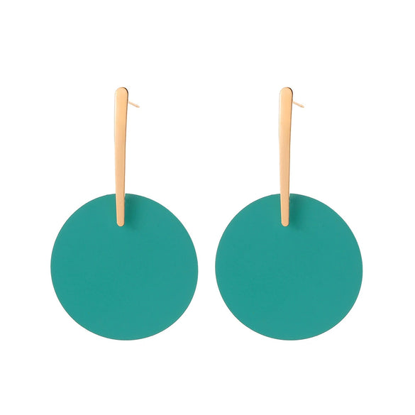 Wholesale Exaggerated Metal Drop Shaped Hollow Earrings With Paint And Geometric Design Electroplated For Women