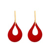Wholesale Exaggerated Metal Drop Shaped Hollow Earrings With Paint And Geometric Design Electroplated For Women