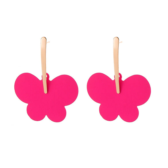 Wholesale Exaggerated Metal Drop Shaped Hollow Earrings With Paint And Geometric Design Electroplated For Women