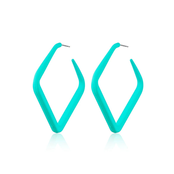 Wholesale Exaggerated Metal Drop Shaped Hollow Earrings With Paint And Geometric Design Electroplated For Women