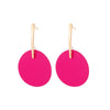 Wholesale Exaggerated Metal Drop Shaped Hollow Earrings With Paint And Geometric Design Electroplated For Women