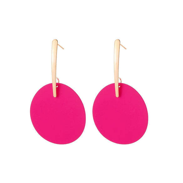 Wholesale Exaggerated Metal Drop Shaped Hollow Earrings With Paint And Geometric Design Electroplated For Women
