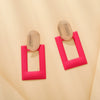 Wholesale Exaggerated Metal Drop Shaped Hollow Earrings With Paint And Geometric Design Electroplated For Women