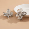 Wholesale Exaggerated Metal Flower Earrings With Electroplating