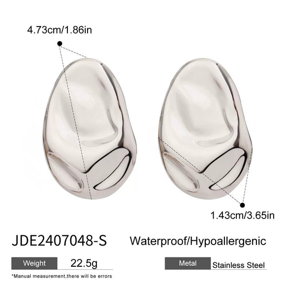 Wholesale Exaggerated Niche Titanium Steel Earrings With Geometric Design And Electroplating For Women