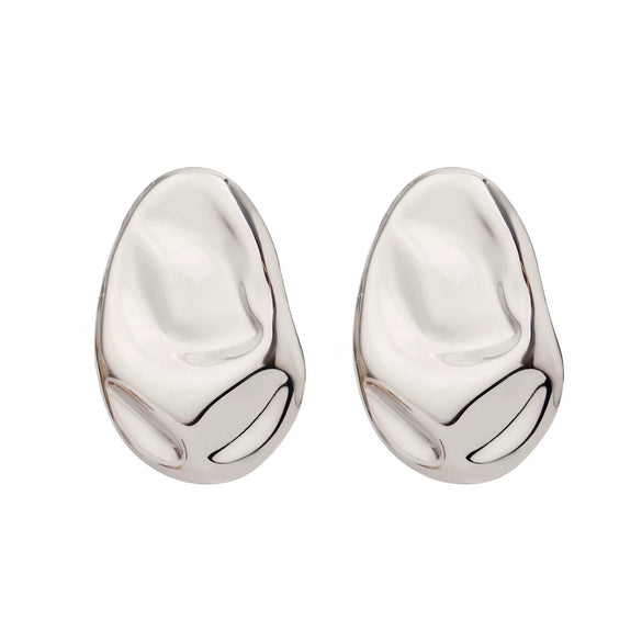 Wholesale Exaggerated Niche Titanium Steel Earrings With Geometric Design And Electroplating For Women