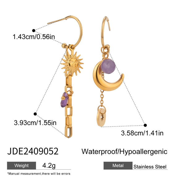 Wholesale Exaggerated Niche Titanium Steel Earrings With Geometric Design And Electroplating For Women
