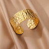 Wholesale Exaggerated Opening Wide Version Bracelet Stainless Steel French Retro Geometric Electroplated Jewelry