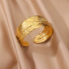 Wholesale Exaggerated Opening Wide Version Bracelet Stainless Steel French Retro Geometric Electroplated Jewelry