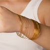 Wholesale Exaggerated Personality Multi Layer Line Stainless Steel Bracelet 18K Gold Plated