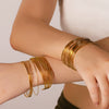 Wholesale Exaggerated Personality Multi Layer Line Stainless Steel Bracelet 18K Gold Plated