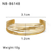Wholesale Exaggerated Personality Multi Layer Line Stainless Steel Bracelet 18K Gold Plated