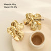 Wholesale Exaggerated Pleated Flower Earrings For Women Alloy Electroplated