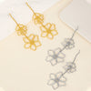 Wholesale Exaggerated Retro Long Alloy Leaf Flower Earrings For Women With Electroplating Treatment