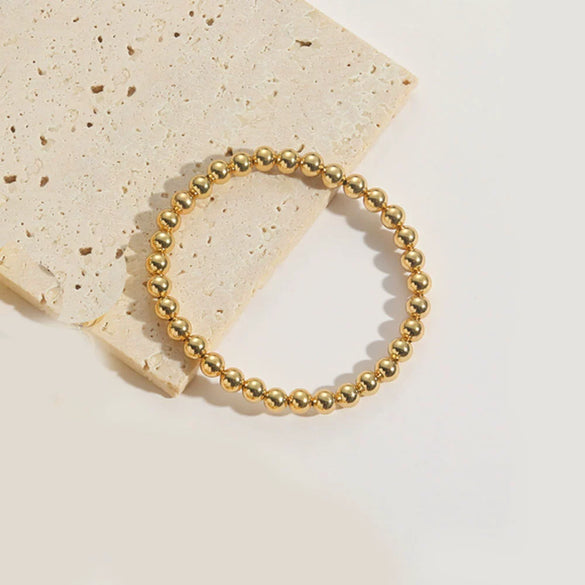 Wholesale Exaggerated Retro Personality Smooth Bead Copper Bracelet Jewelry With Minimalist Geometric Style And Polishing Treatment