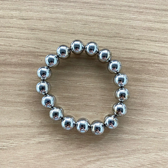 Wholesale Exaggerated Retro Personality Smooth Bead Copper Bracelet Jewelry With Minimalist Geometric Style And Polishing Treatment
