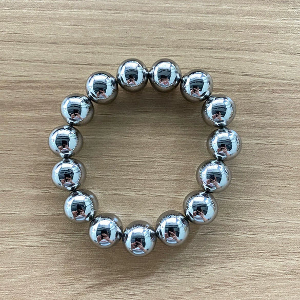 Wholesale Exaggerated Retro Personality Smooth Bead Copper Bracelet Jewelry With Minimalist Geometric Style And Polishing Treatment