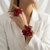 Wholesale Exaggerated Retro Red Flower Alloy Electroplated Bracelet And Ring Set Jewelry Accessories
