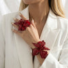 Wholesale Exaggerated Retro Red Flower Alloy Electroplated Bracelet And Ring Set Jewelry Accessories