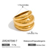 Wholesale Exaggerated Retro Stainless Steel Ring With Geometric Design And Electroplating For Women