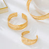 Wholesale Exaggerated Retro Wide Irregular Hollow Cshaped Women's Alloy Jewelry Set With Geometric Pattern And Electroplating