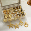 Wholesale Exaggerated Retro Zinc Alloy Earrings With Flower Love Starfish Bow Design 18K Gold Plated