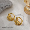 Wholesale Exaggerated Retro Zinc Alloy Earrings With Flower Love Starfish Bow Design 18K Gold Plated