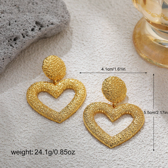 Wholesale Exaggerated Retro Zinc Alloy Earrings With Flower Love Starfish Bow Design 18K Gold Plated