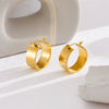 Wholesale Exaggerated Round Ear Buckle Earrings In Advanced Cold Style Titanium Steel Geometric Pattern