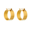 Wholesale Exaggerated Round Ear Buckle Earrings In Advanced Cold Style Titanium Steel Geometric Pattern
