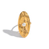 Wholesale Exaggerated Ruffled Pearl Women's Ring Geometric Stainless Steel Pvd Furnace Vacuum Real Gold Plating