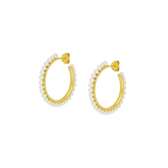 Wholesale Exaggerated Stacked Earrings Copper Plated With Real Gold Geometric Electroplated For Women