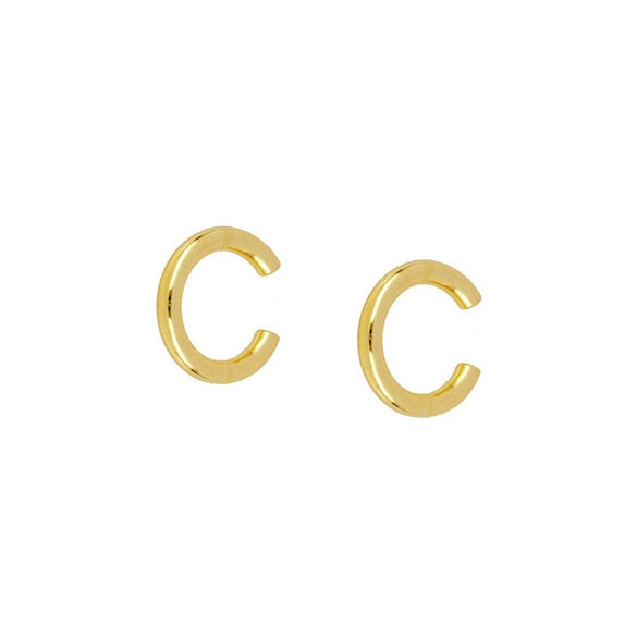 Wholesale Exaggerated Stacked Earrings Copper Plated With Real Gold Geometric Electroplated For Women