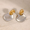 Wholesale Exaggerated Stainless Steel Earrings With Geometric Design And Electroplating For Women