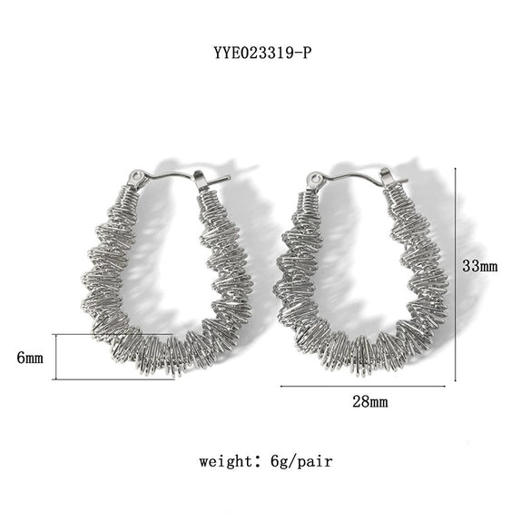 Wholesale Exaggerated Stainless Steel Earrings With Geometric Design 18K Gold Plated By Vacuum Real Gold Electroplating In Pvd Furnace For Women