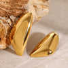 Wholesale Exaggerated Stainless Steel Women's Earrings With Geometric Style And Electroplating Design