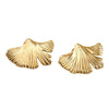 Wholesale Exaggerated Style Stamped Stainless Steel Leaf Floral Stud Earrings For Women
