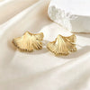 Wholesale Exaggerated Style Stamped Stainless Steel Leaf Floral Stud Earrings For Women