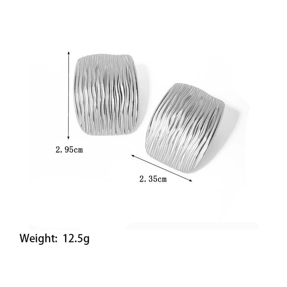 Wholesale Exaggerated Stylish Electroplated Geometric Titanium Steel Earrings For Women