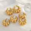 Wholesale Exaggerated 316L Stainless Steel Geometric Earrings For Women With Wave Pattern And Electroplating Design